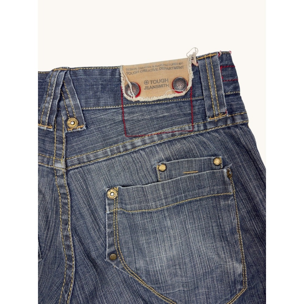 Tough Jeansmith Blue Denim Straight Leg Jeans Mens 30 Medium Wash Distressed